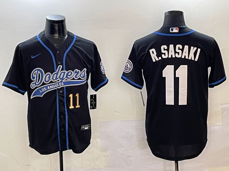 Men Los Angeles Dodgers 11 R.Sasaki Black Jointly Name Game 2025 Nike MLB Jersey style 2